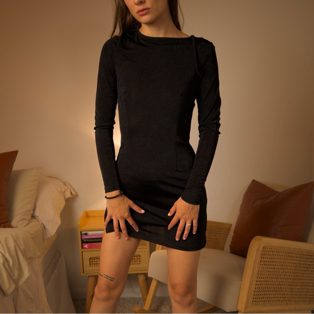 NWT Lioness Montana Black Long Sleeve Mini Dress